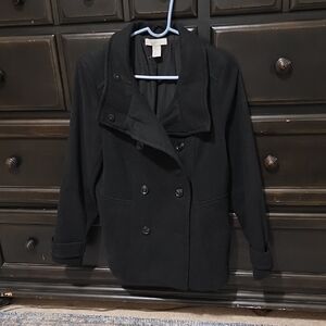 H&M Elegant Black Pea Coat for Women
